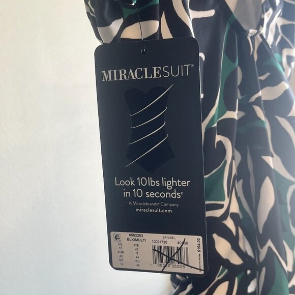 NWT Miraclesuit Sanibel One Piece Palma Verde in Black Multi Color Size 10 - Picture 6 of 6